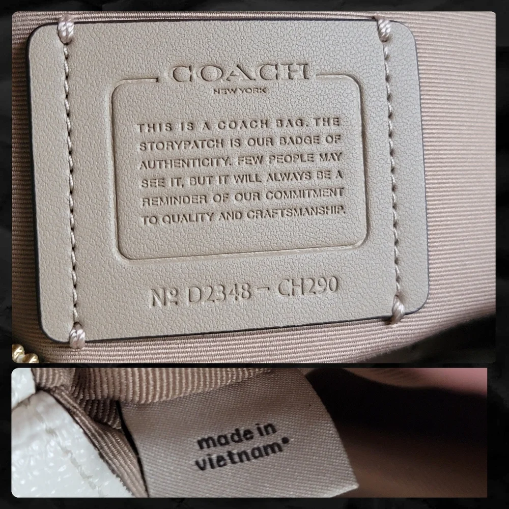 Coach CH290 Darcie Carryall White Cream Crossgrain Leather Satchel Bag